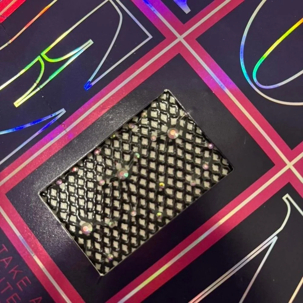 Plus size Black fishnets with rhinestones